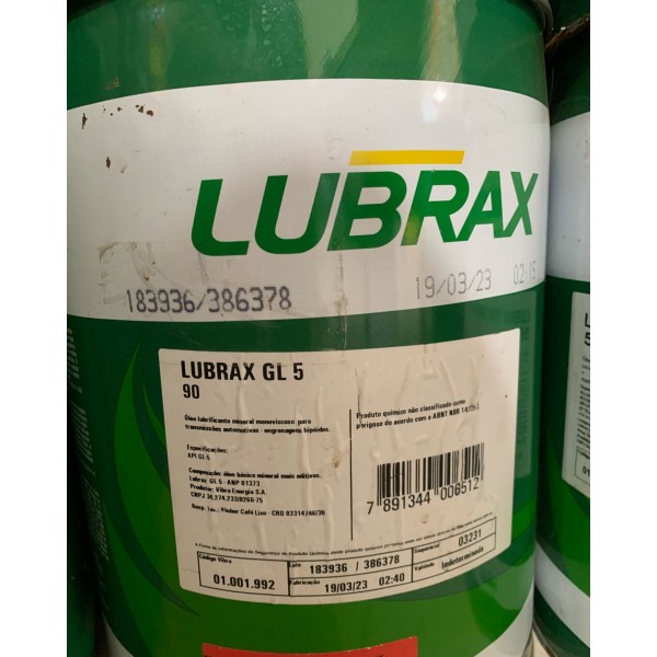 Lubrificante Lubrax GL 5 90