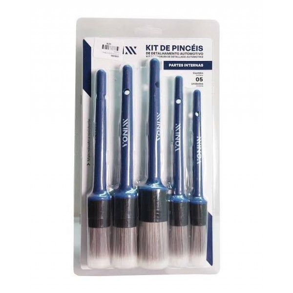 Kit de Pincéis para Detalhamento Automotivo Vonixx