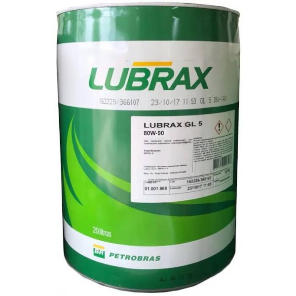 Lubrificante Automotivo Lubrax GL 5 80W-90 - 20 Litros