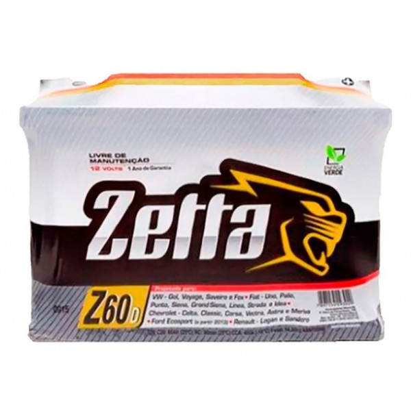 Bateria Automotiva Zetta Z60D 12V