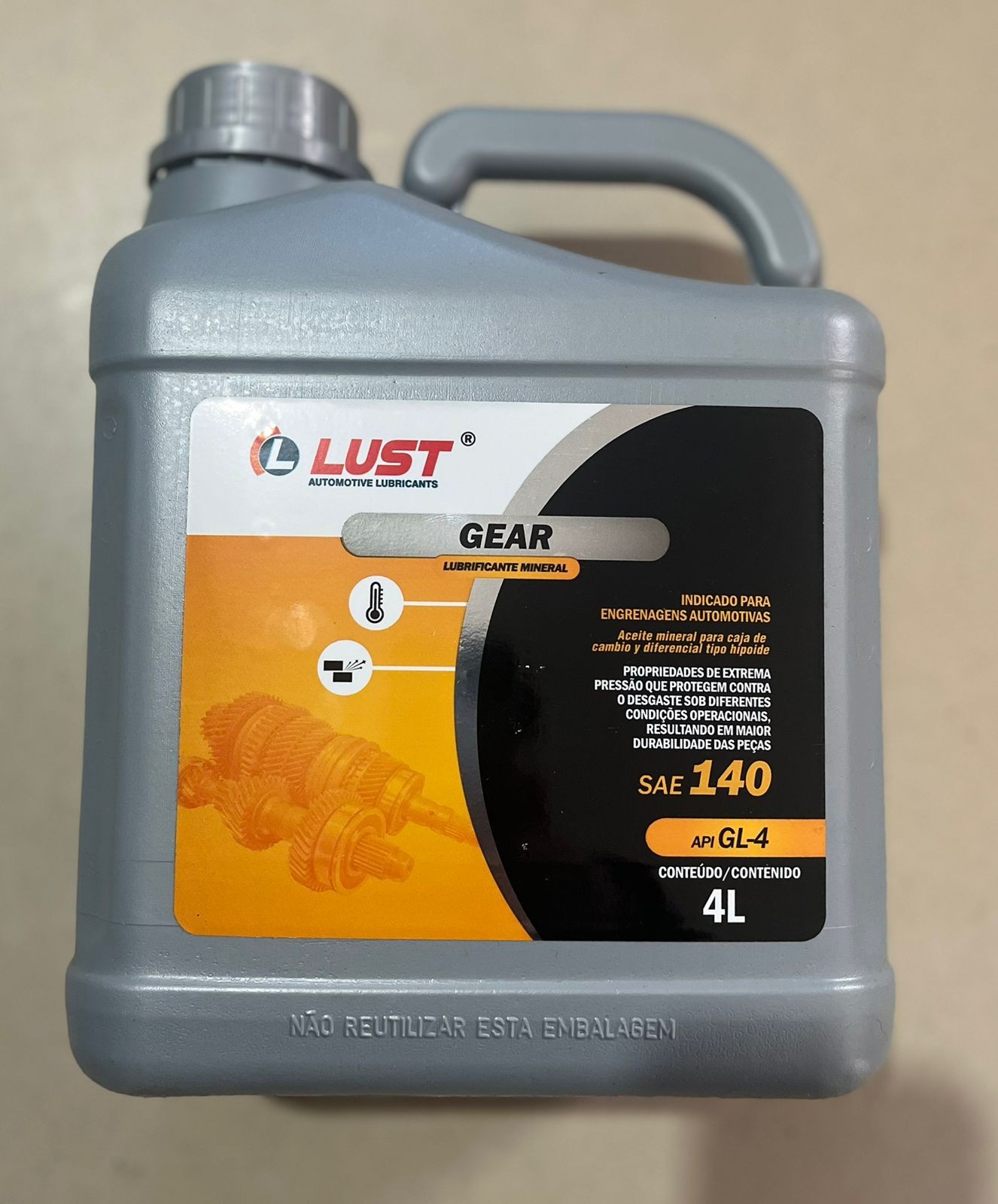 Lubrificante Mineral para Engrenagens Automotivas SAE 140 API GL-4 - 4L