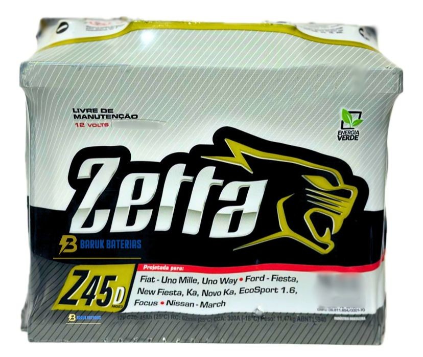 Bateria Automotiva Zetta Z45D 12V